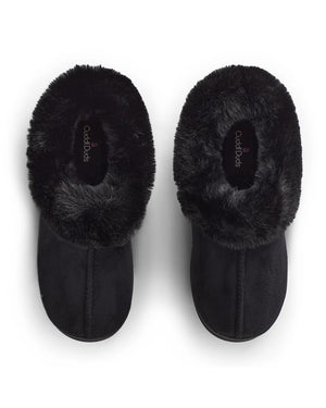 Microsuede Clog Slipper with Sherpa Lining
