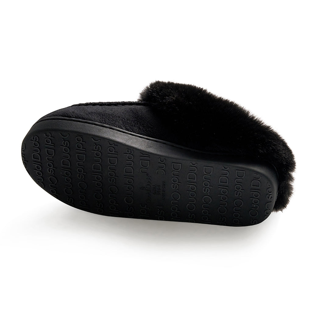 Microsuede Clog Slipper with Sherpa Lining