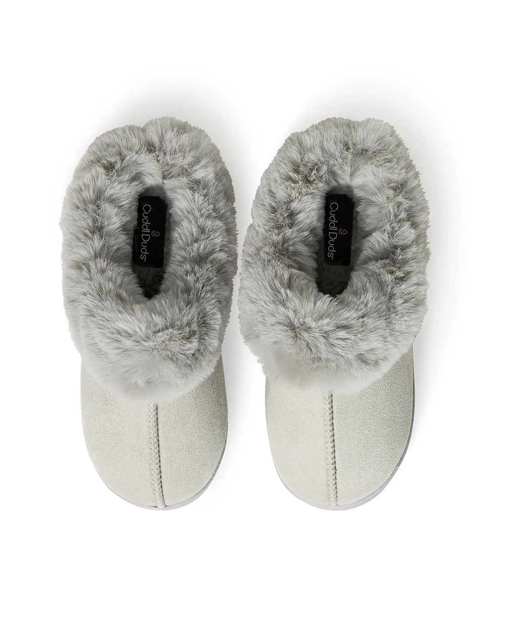 Microsuede Clog Slipper with Sherpa Lining