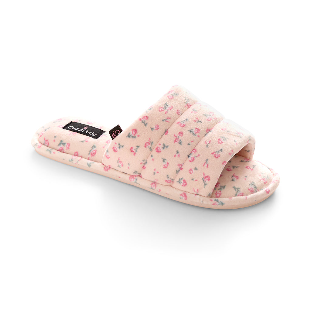  A Puffy Velour Slide Slipper