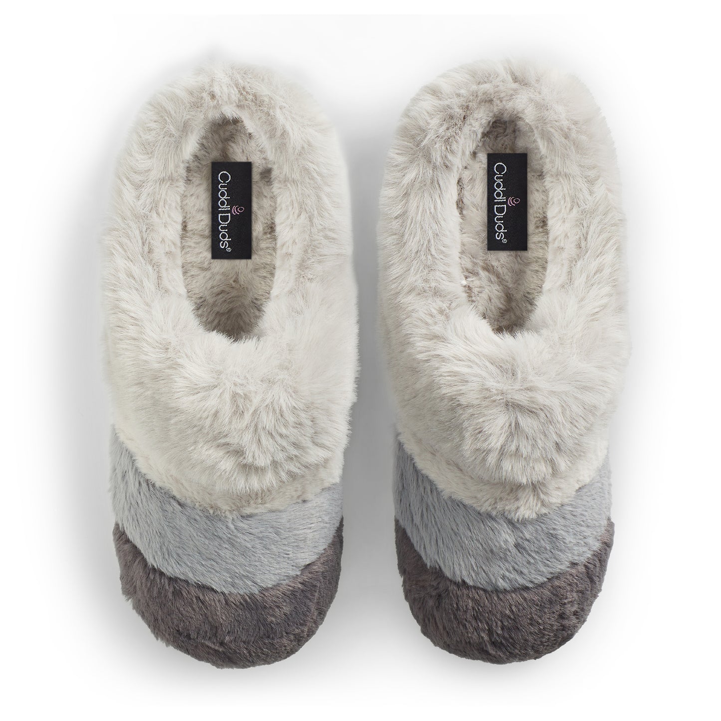 Glacier Gray Multi;@A Faux Fur clog slipper with Nostalgia Rose layers