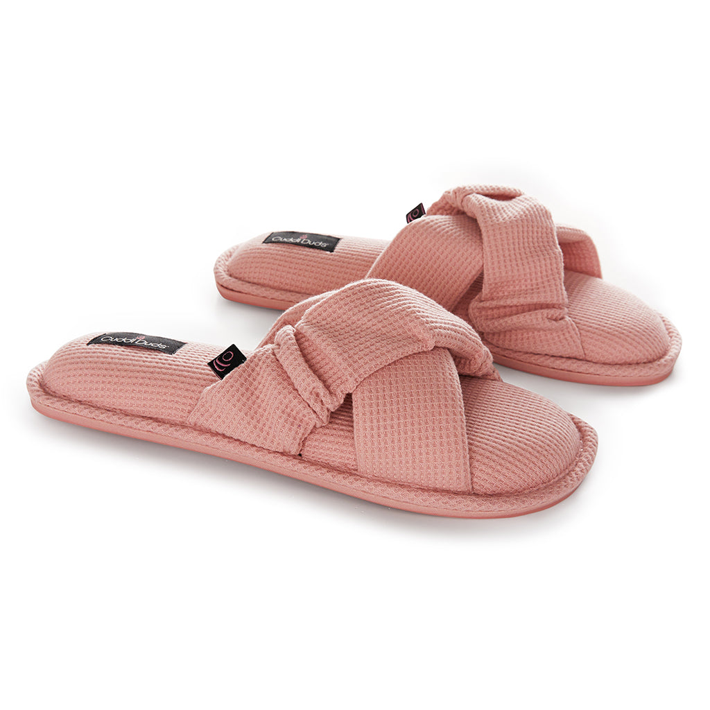 Pink;@Waffle Jersey X-Band Slide Slipper