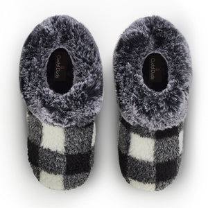 Buffalo Plaid Clog Slipper with Contrast Sherpa Lining
