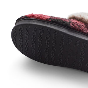 Buffalo Plaid Clog Slipper with Contrast Sherpa Lining