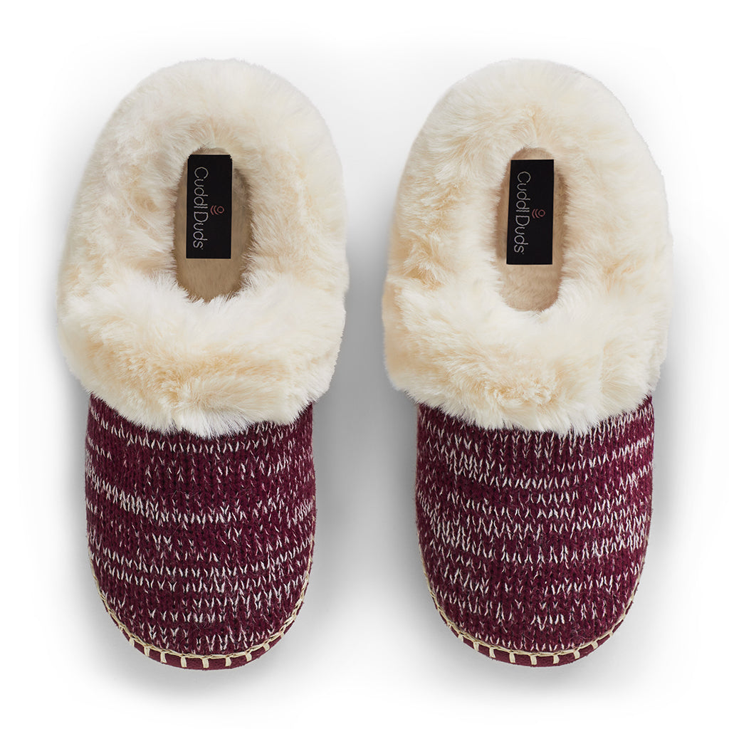 Twist Knit Slipper Bootie with Sherpa Lining