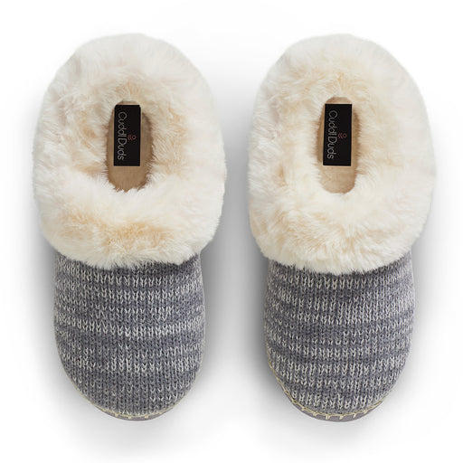 High Rise;@Twist Knit Slipper Bootie with Sherpa Lining