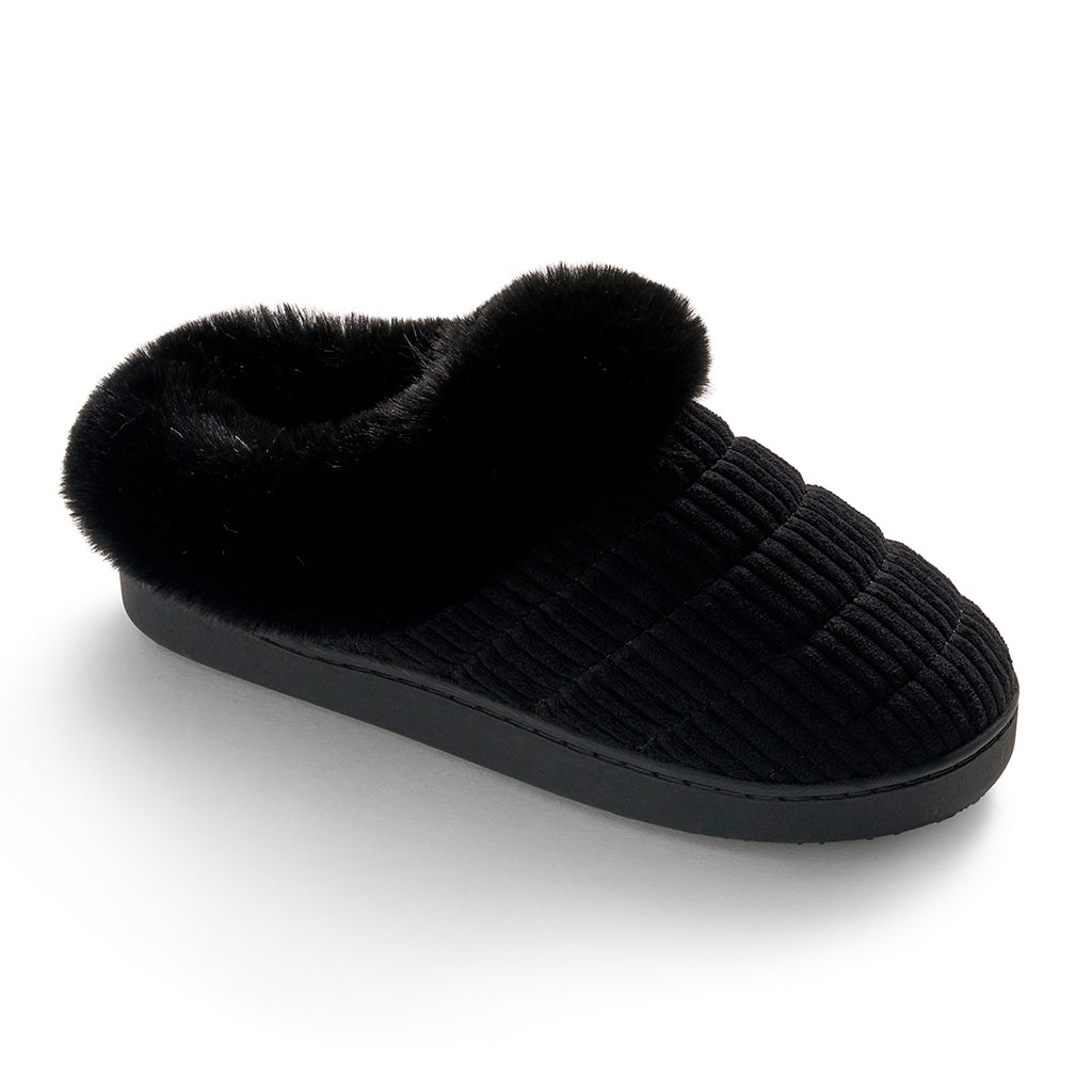 Corduroy Clog Slipper with Sherpa Lining