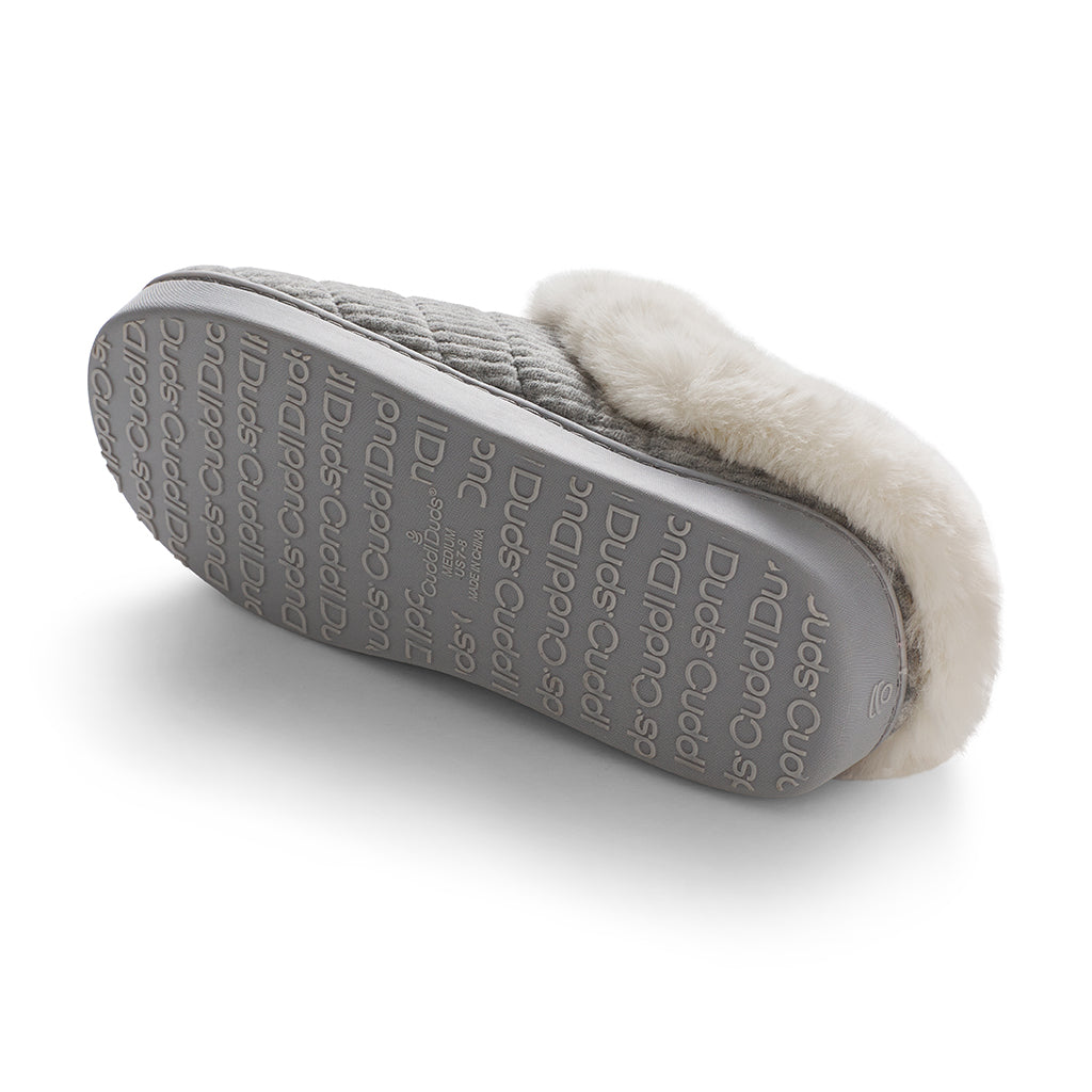 Corduroy Clog Slipper with Sherpa Lining