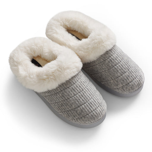 High Rise;@Corduroy Clog Slipper with Sherpa Lining