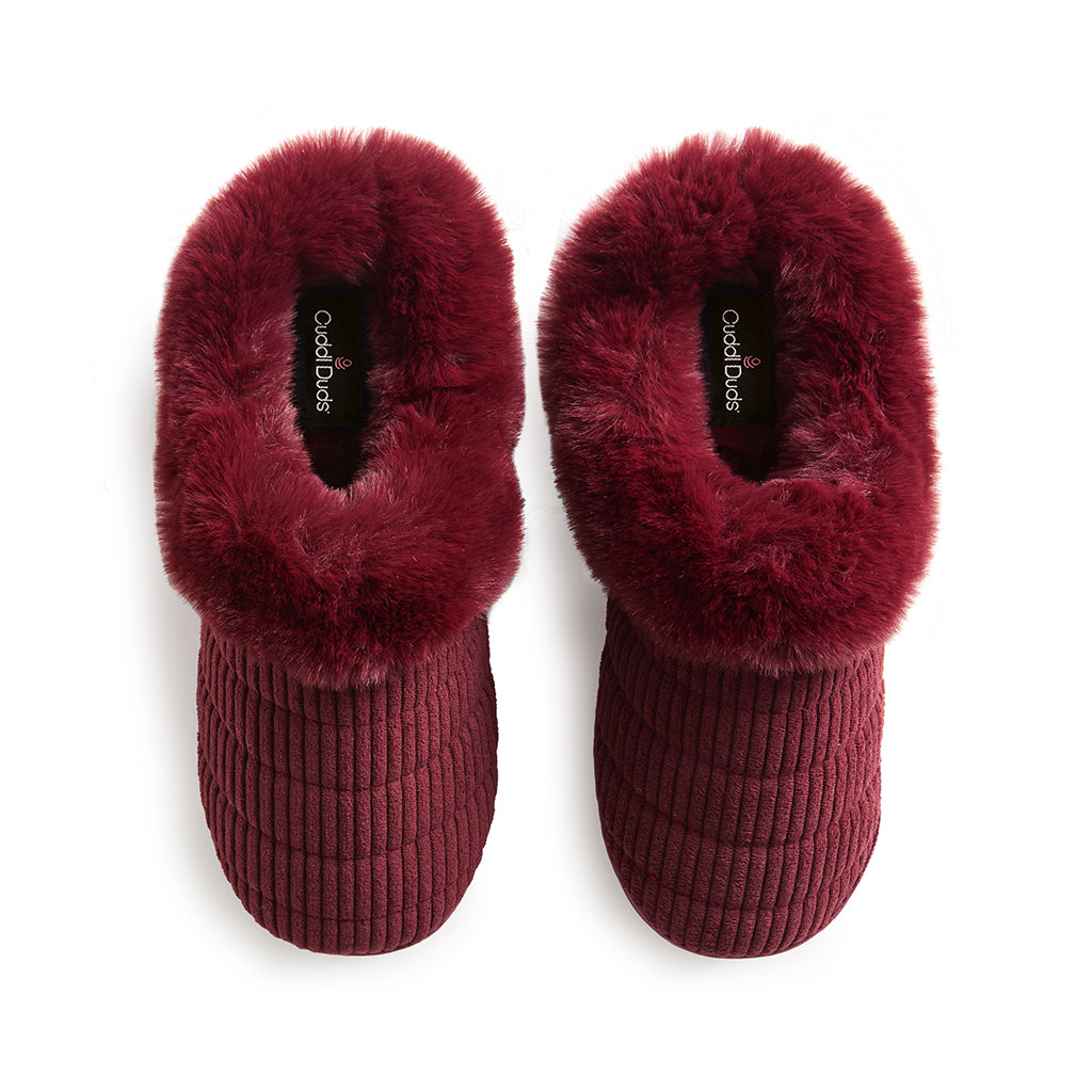 Inca Gold;@Corduroy Clog Slipper with Sherpa Lining