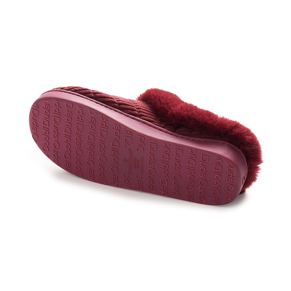 Corduroy Clog Slipper with Sherpa Lining