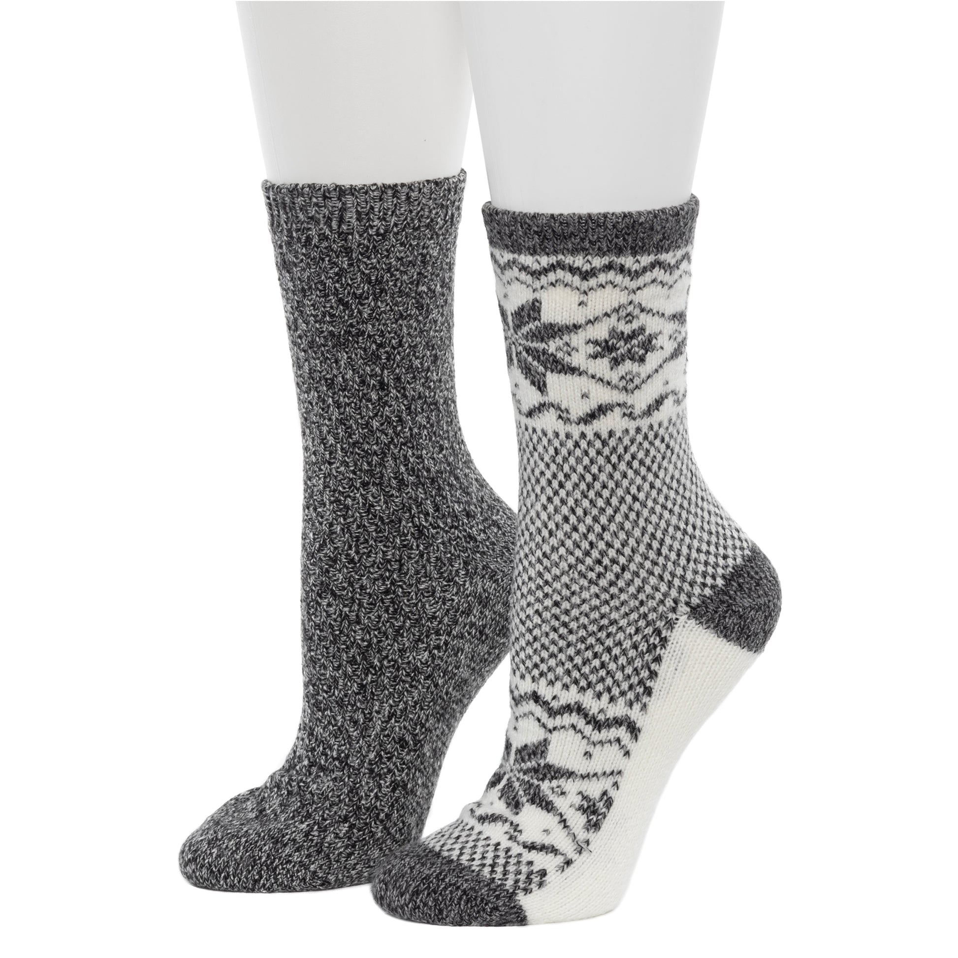 Scandi Snowflake Block Crew Sock 2-Pack