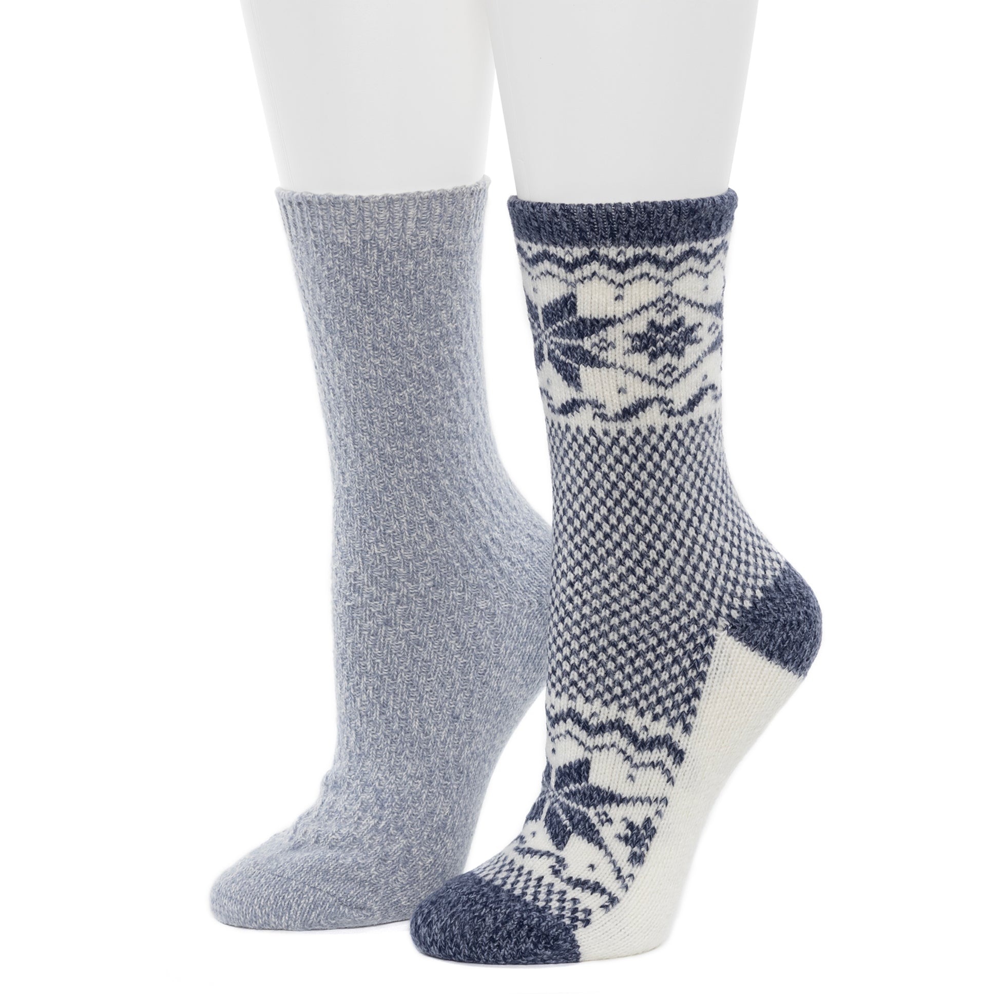 Scandi Snowflake Block Crew Sock 2-Pack