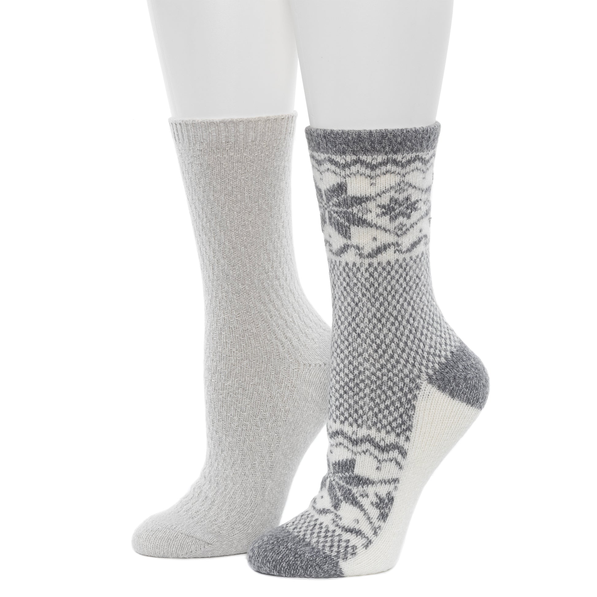 Scandi Snowflake Block Crew Sock 2-Pack