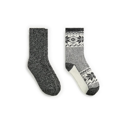 Scandi Snowflake Block Crew Sock 2-Pack