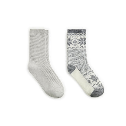 Quiet Shade; @Scandi Snowflake Block Crew Sock 2-Pack