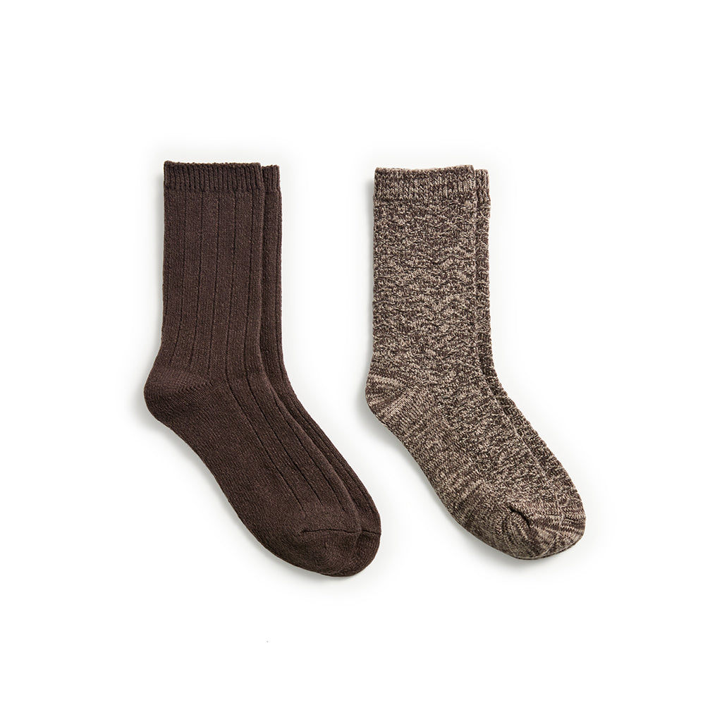 Java; @Tonal Spacedye Chevron Texture/Wide Rib Crew Sock 2-Pack