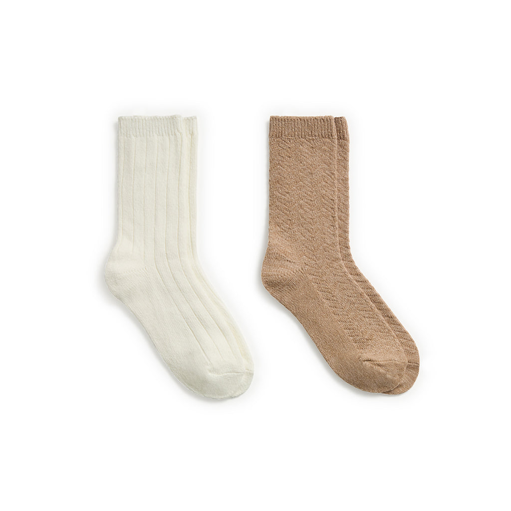 Tonal Spacedye Chevron Texture/Wide Rib Crew Sock 2-Pack