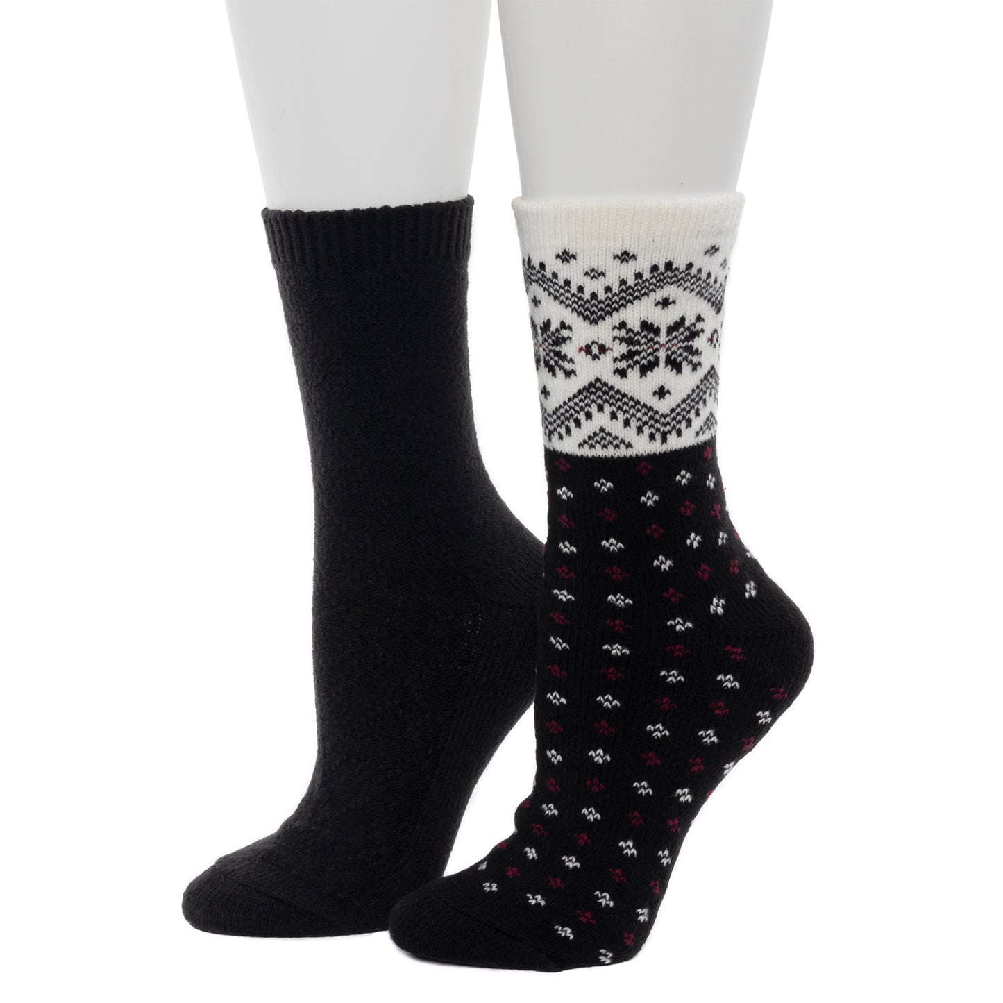 Black; @Norwegian Snowflake Crew Sock 2-Pack