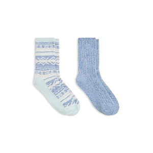 Geo Fairisle / Rib Crew Boot Sock 2-Pack