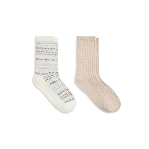 Geo Fairisle / Rib Crew Boot Sock 2-Pack