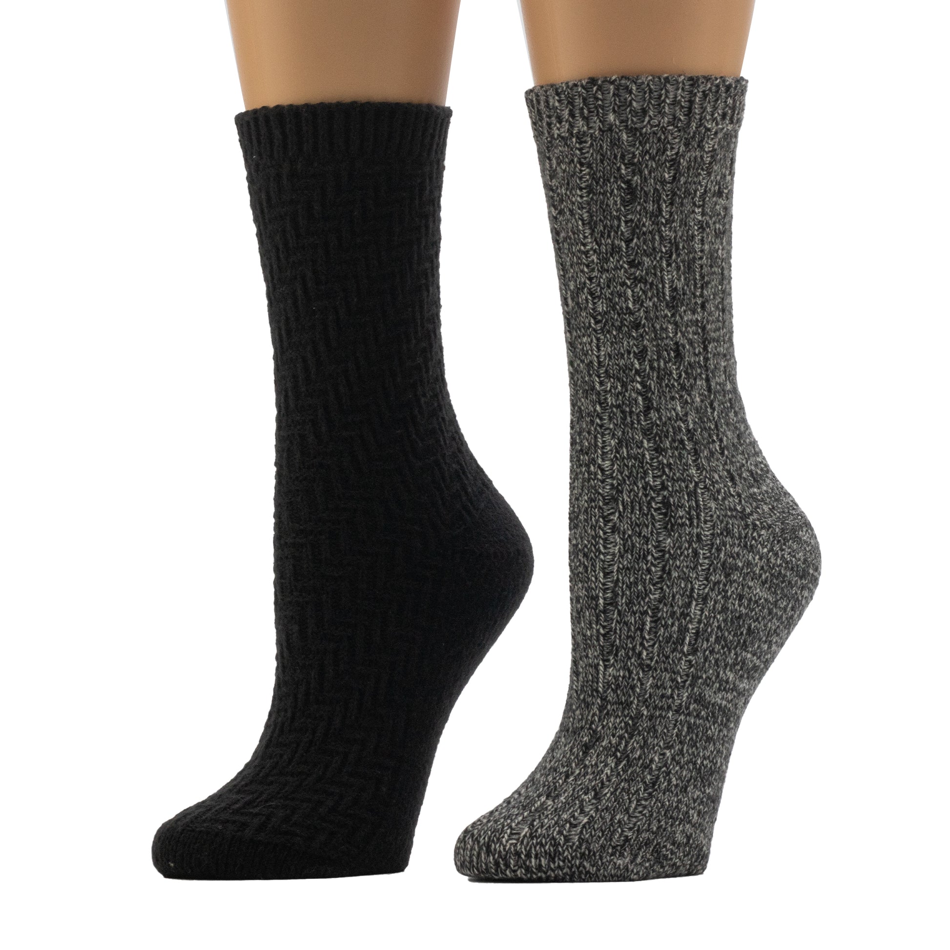 A mannequin wearing Static Texture / Twist 5x1 Rib Crew Sock 2-Pack