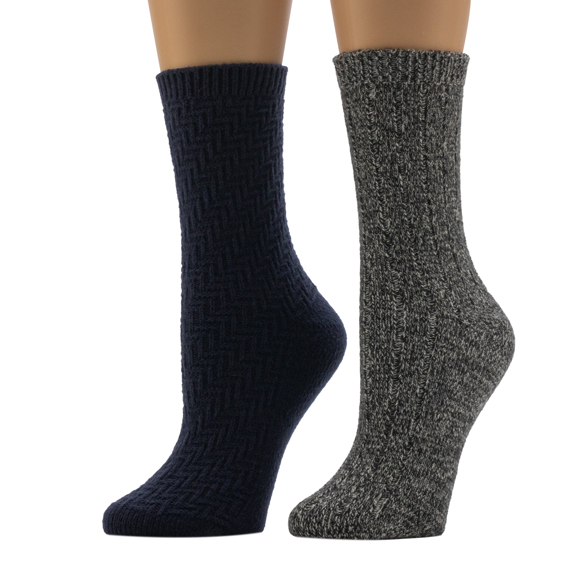 A mannequin wearing Static Texture / Twist 5x1 Rib Crew Sock 2-Pack