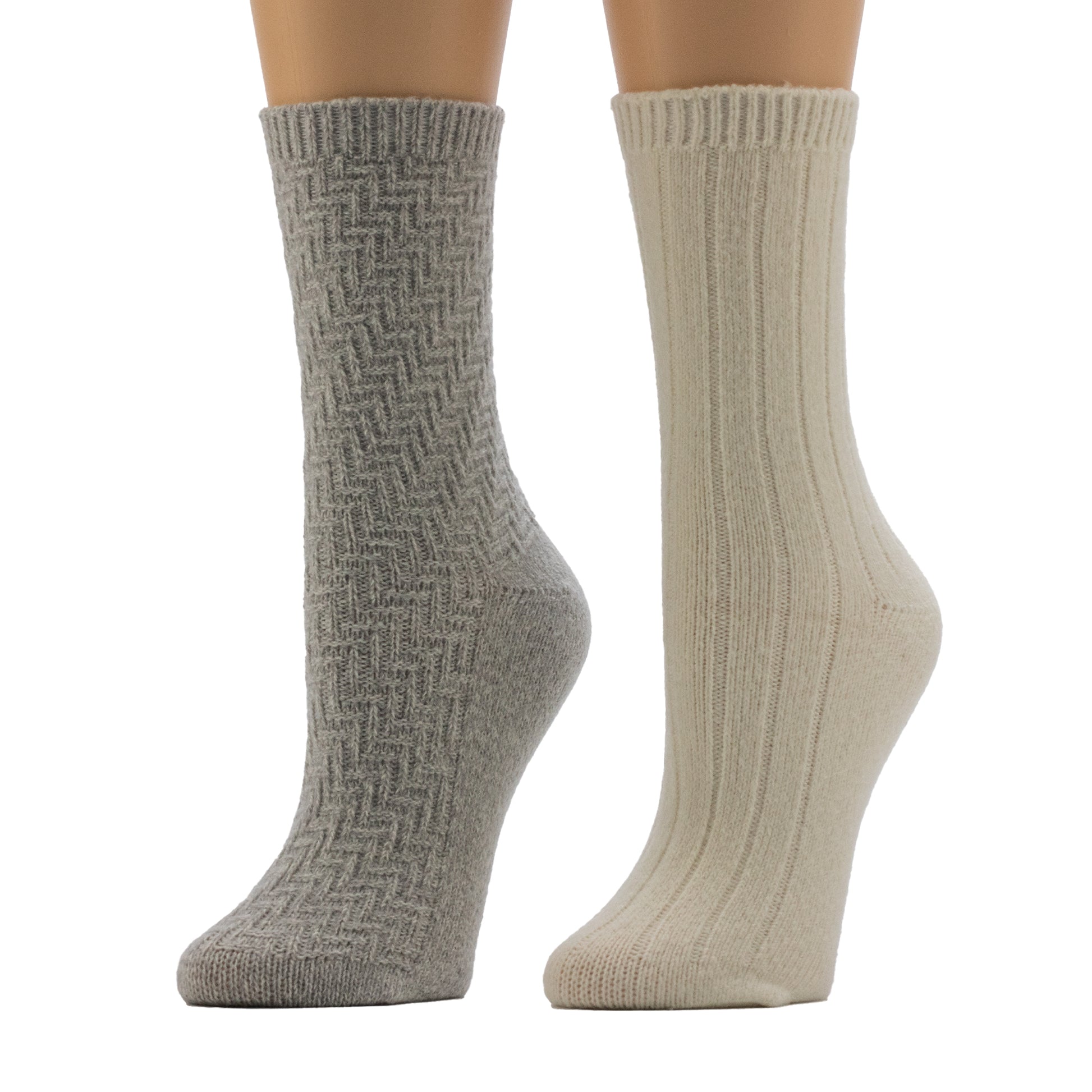 A mannequin wearing Static Texture / Twist 5x1 Rib Crew Sock 2-Pack