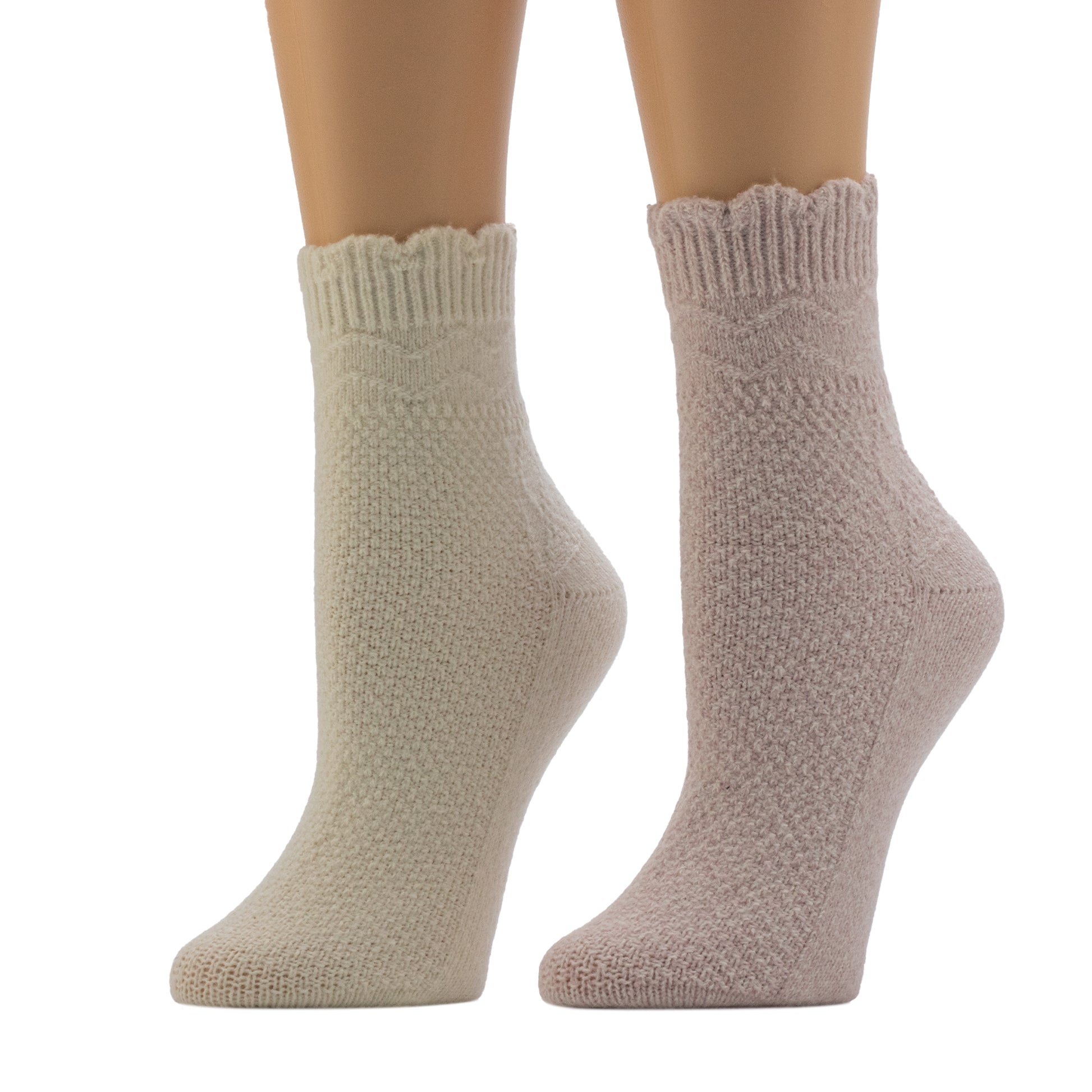 A Scallop Welt Chevron Diamond Anklet Sock 2-Pack