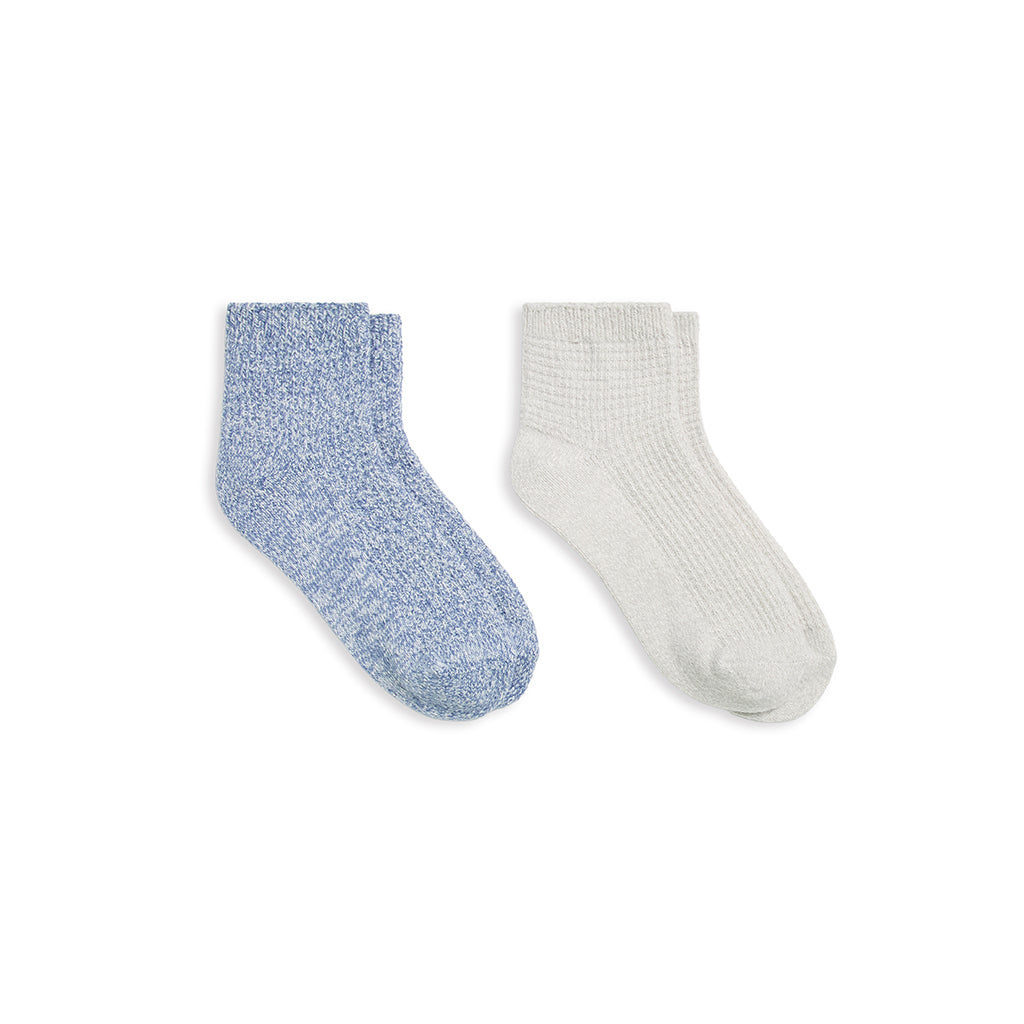 Bijou Blue/Grey;@A Thermal Texture Anklet Sock 2-Pack