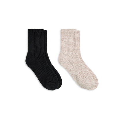 A Heather 2x1 Rib Demi Crew Sock 2-Pack