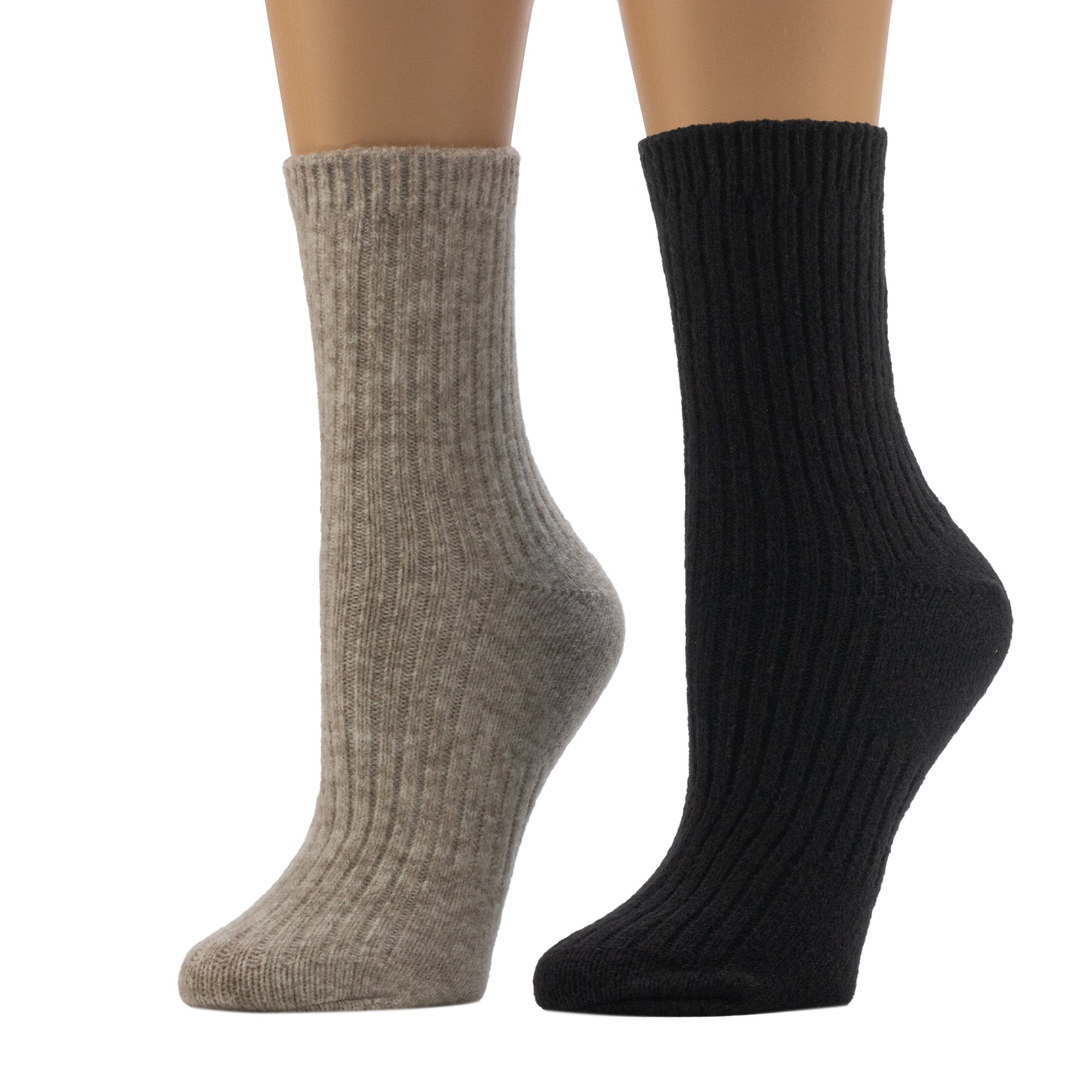 A mannequin wearing Heather 2x1 Rib Demi Crew Sock 2-Pack