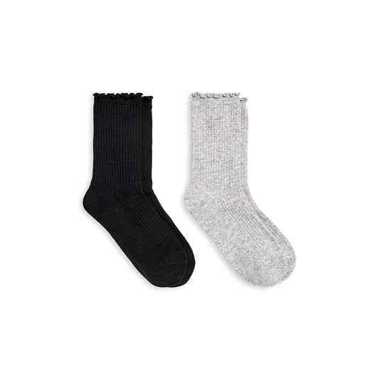 A Textured Welt Thermal Stitch Crew Sock 2-Pack