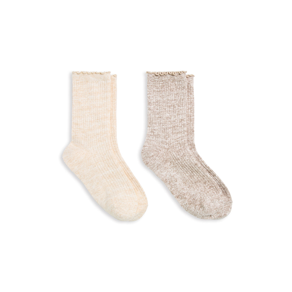 A Textured Welt Thermal Stitch Crew Sock 2-Pack