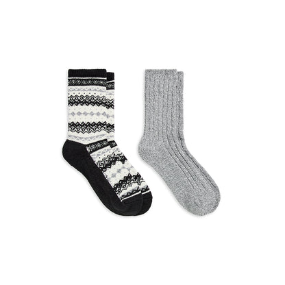 A Geo Fairisle / Rib Crew Sock 2-Pack