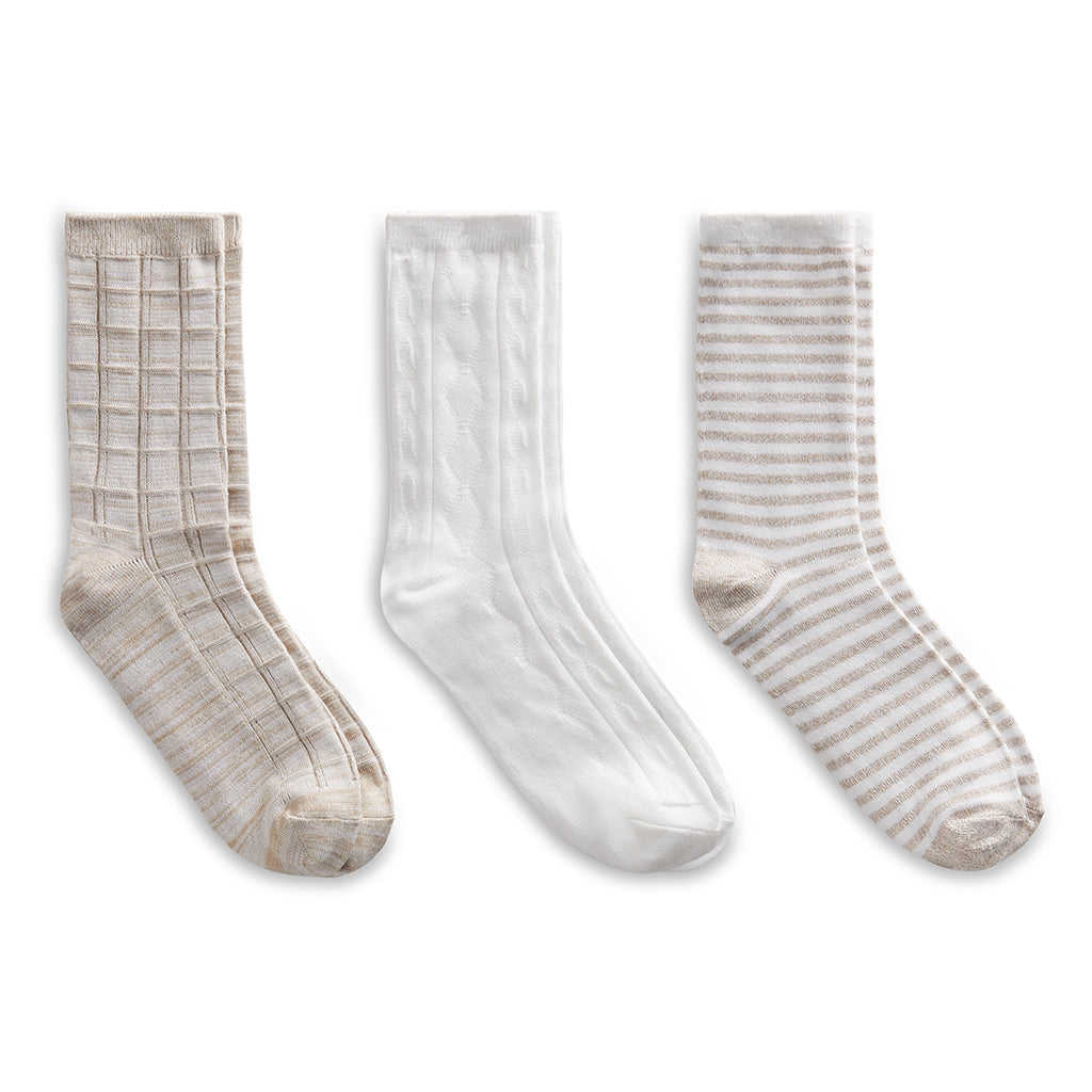 Birch;@Texture Crew Sock 3 Pack