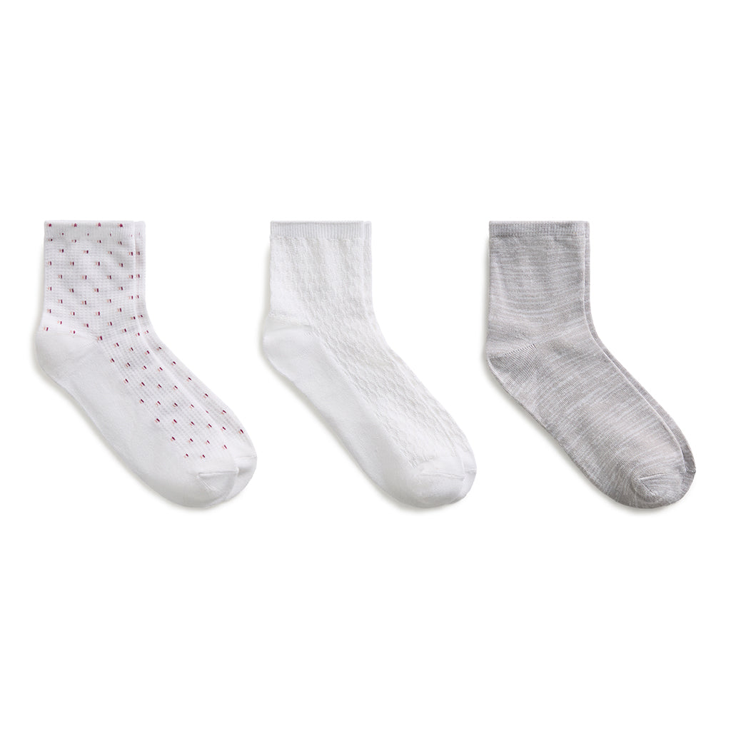 Thermal Stitch / Pindot Anklet Sock 3-Pack