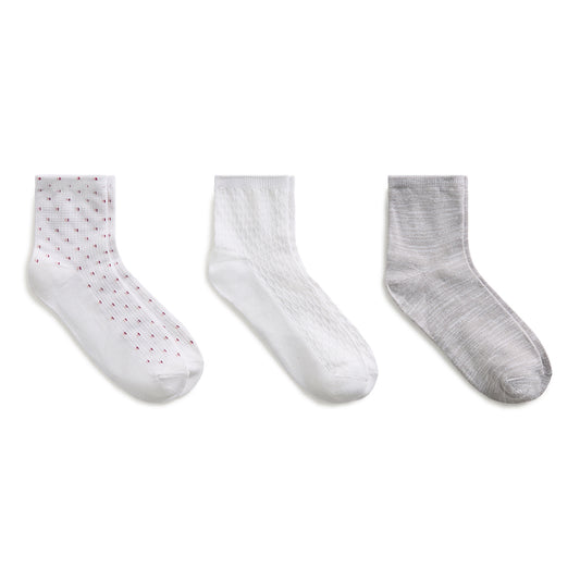 Thermal Stitch / Pindot Anklet Sock 3-Pack
