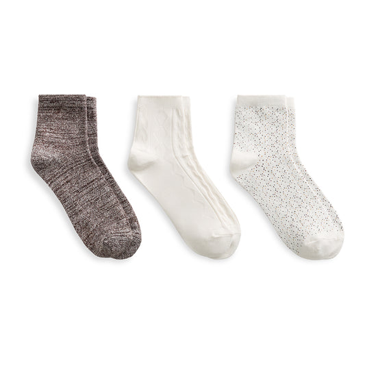 A Scattered Birdseye Anklet Sock 3-Pack