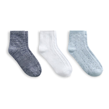 A Scattered Birdseye Anklet Sock 3-Pack