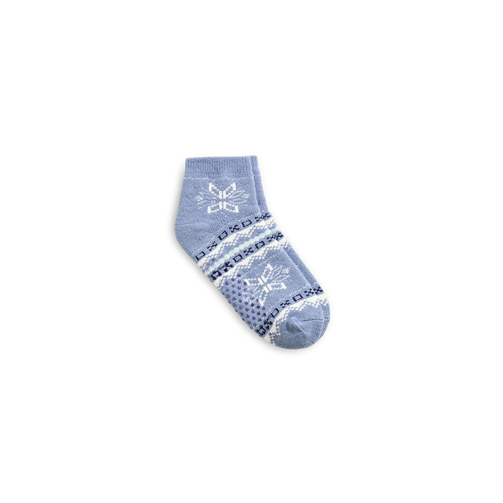 Tempest Blue; @Snowflake Fairisle Terry Lounge Anklet Sock