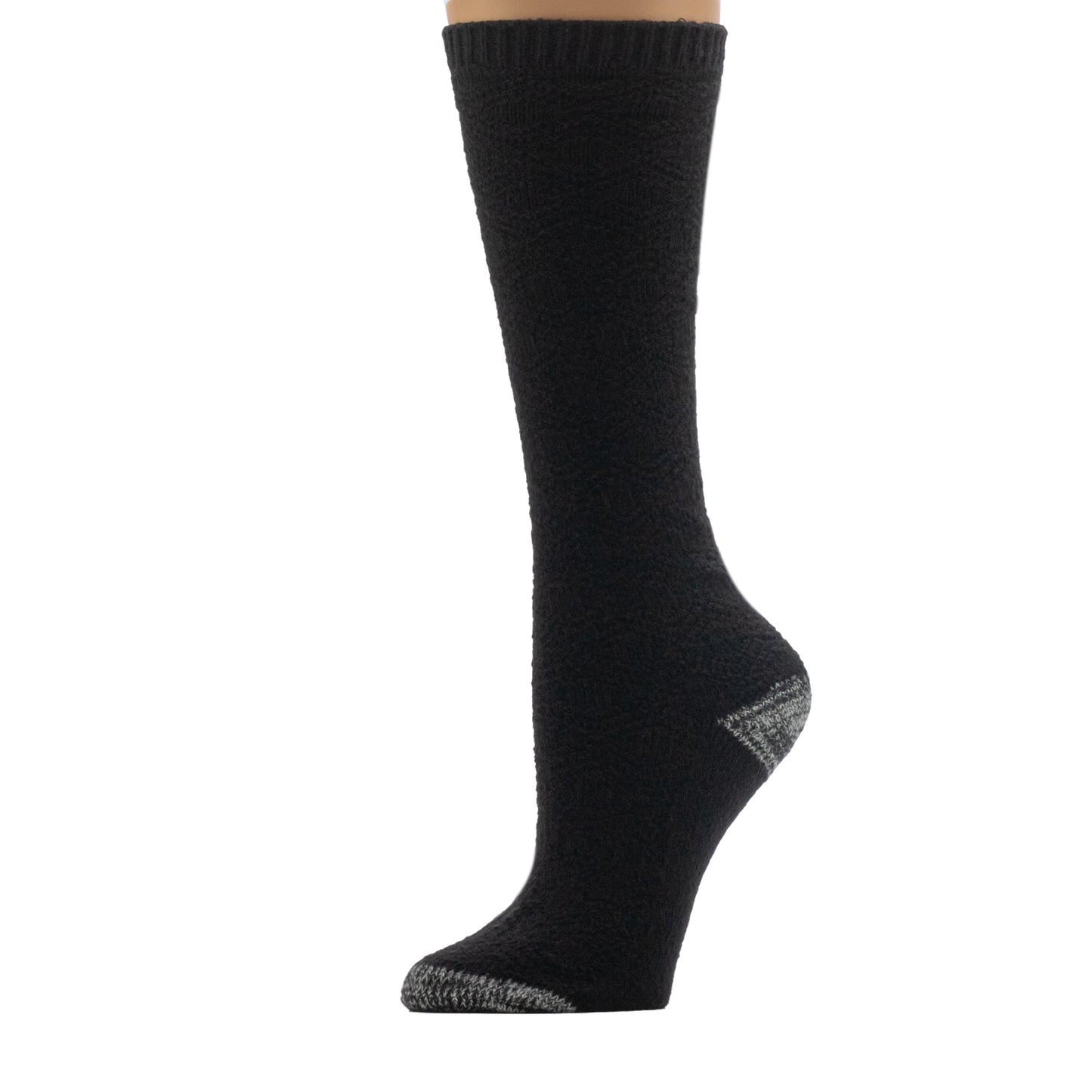 Black;@A mannequin wearing Braided Honeycomb Cable Knee High Sock