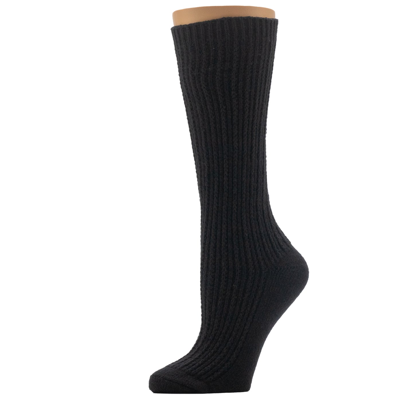 Black;@A mannequin wearing Chain Texture Slouchy Crew Sock