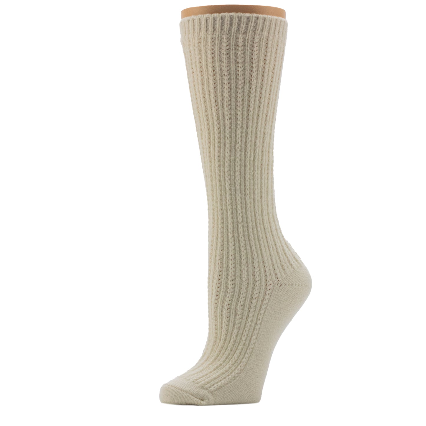 Ivory;@A Chain Texture Slouchy Crew Sock