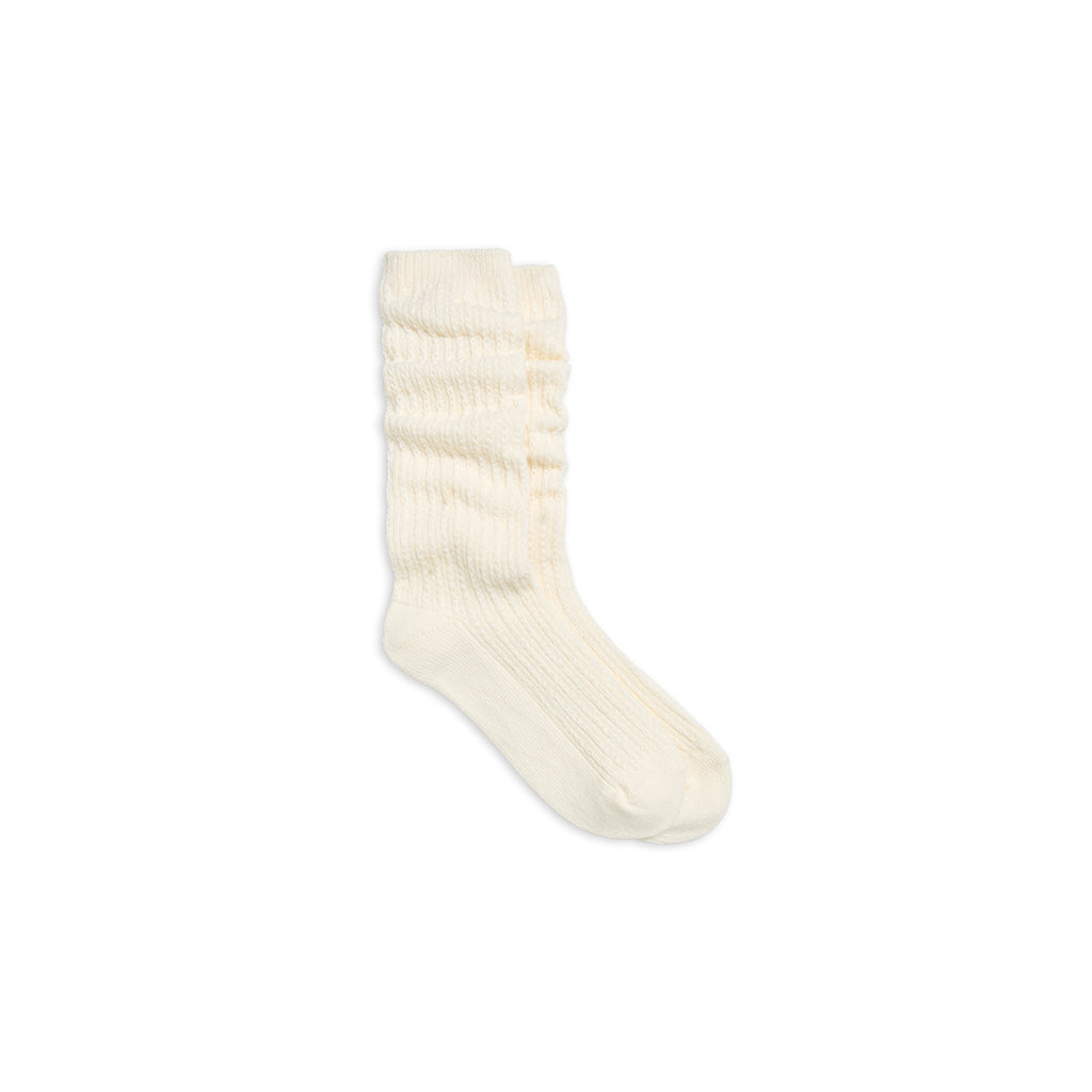 A Chain Texture Slouchy Crew Sock
