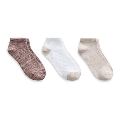 A Spacedye Pucker Texture Low Cut Sock 3-Pack