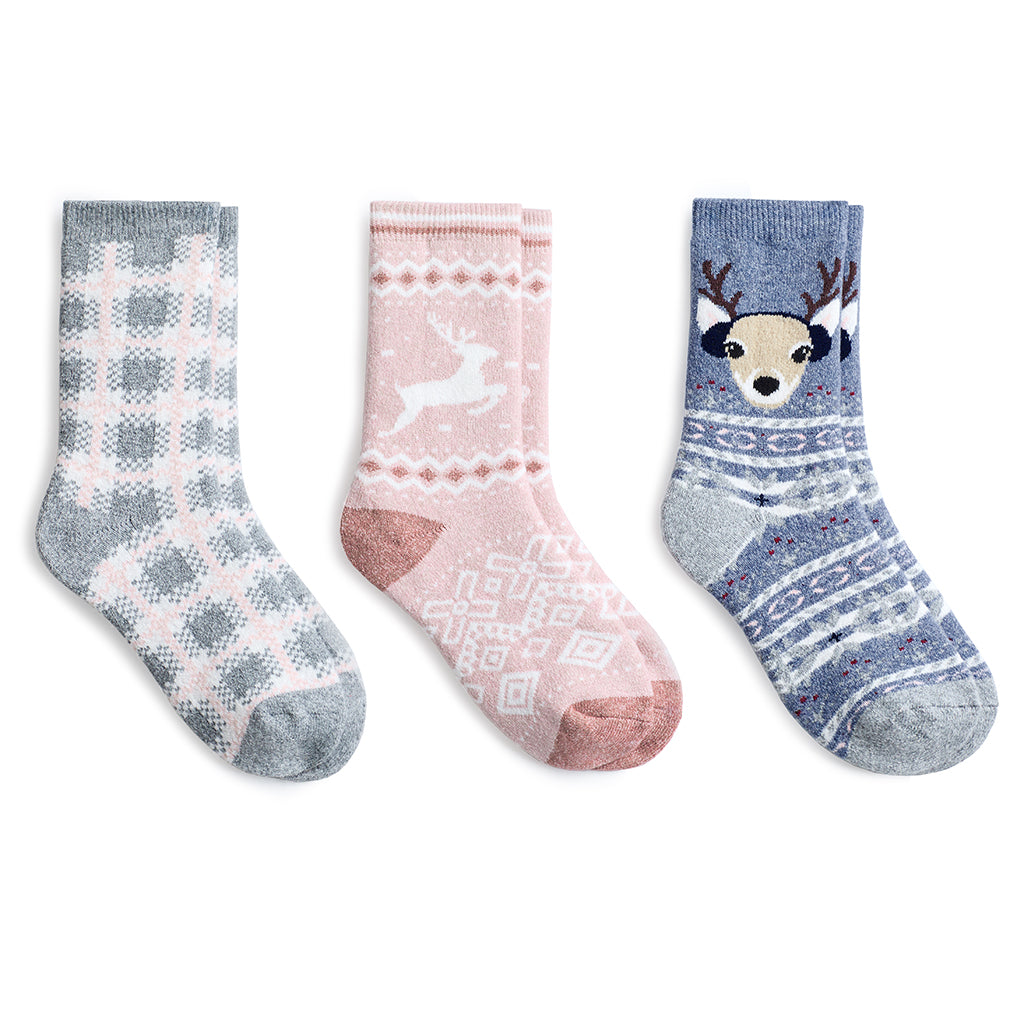 Blue Reindeer;@Reindeer Brushed Lounge Sock 3 Pack