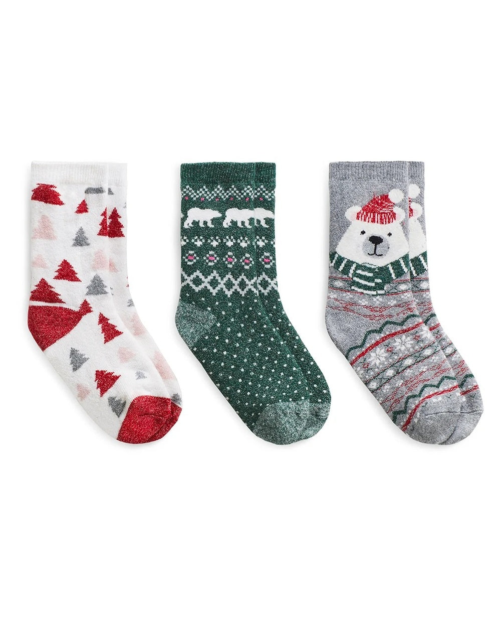 Polar Bear;@Polar Bear Brushed Lounge Sock 3 Pack
