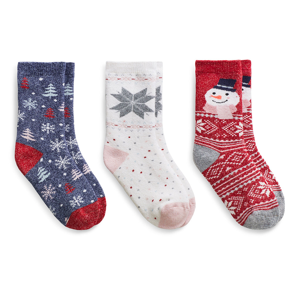 Snowman Brushed Lounge Sock 3 Pack