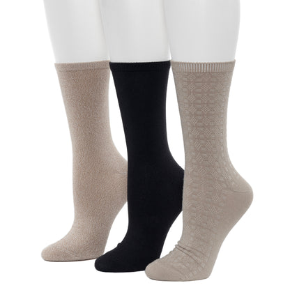 Oatmeal; @Circles Texture Midweight Crew Sock 3-Pack